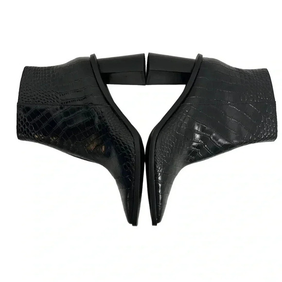 Gibson Latimer Vina Leather Croc Embossed
Square Toe Block Heel Ankle Boots 11 - Picture 6 of 11